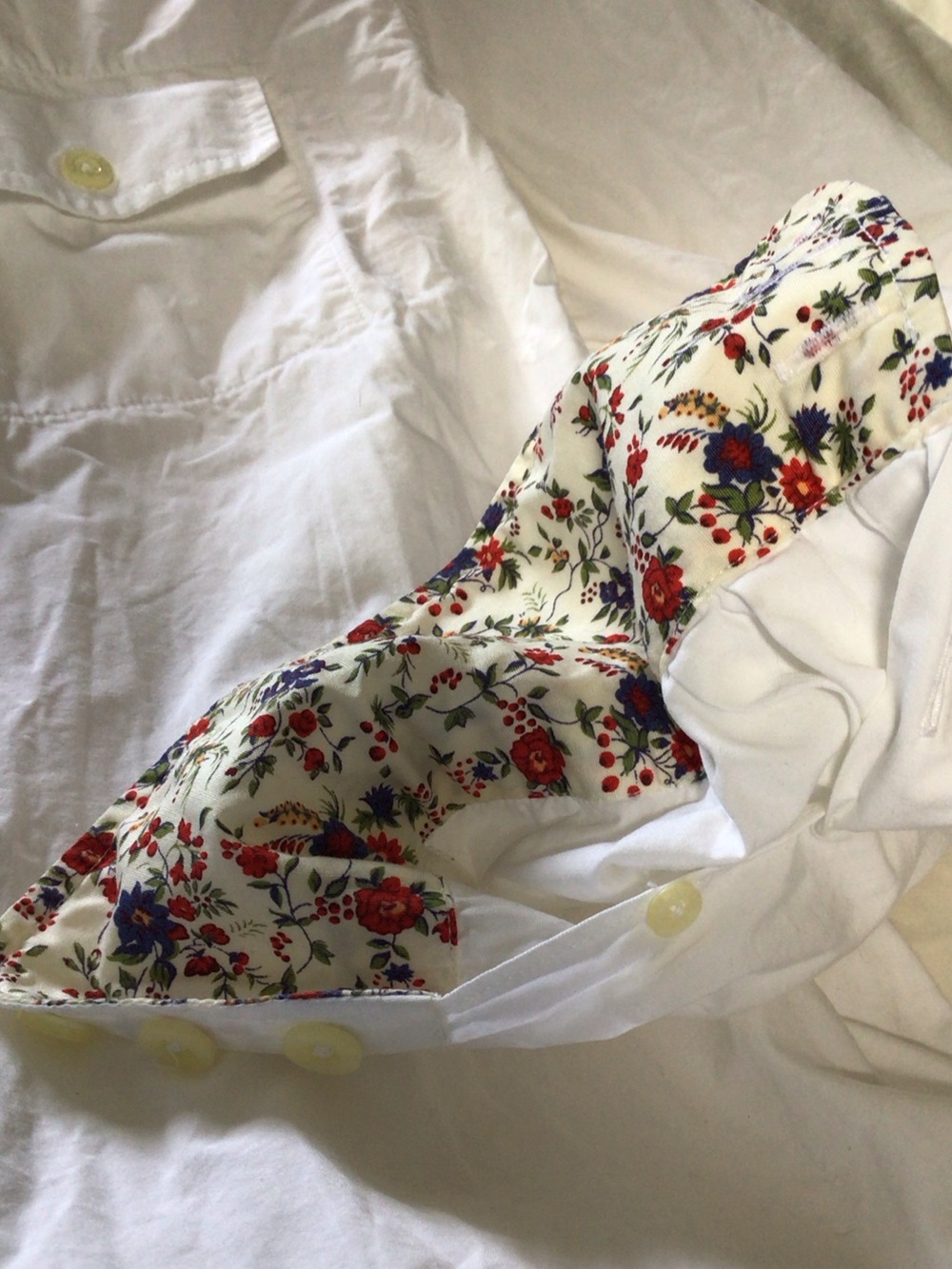 Barbour White Button Down Shirt with Liberty Floral Cuff Trim 8 - Picture 3 of 14